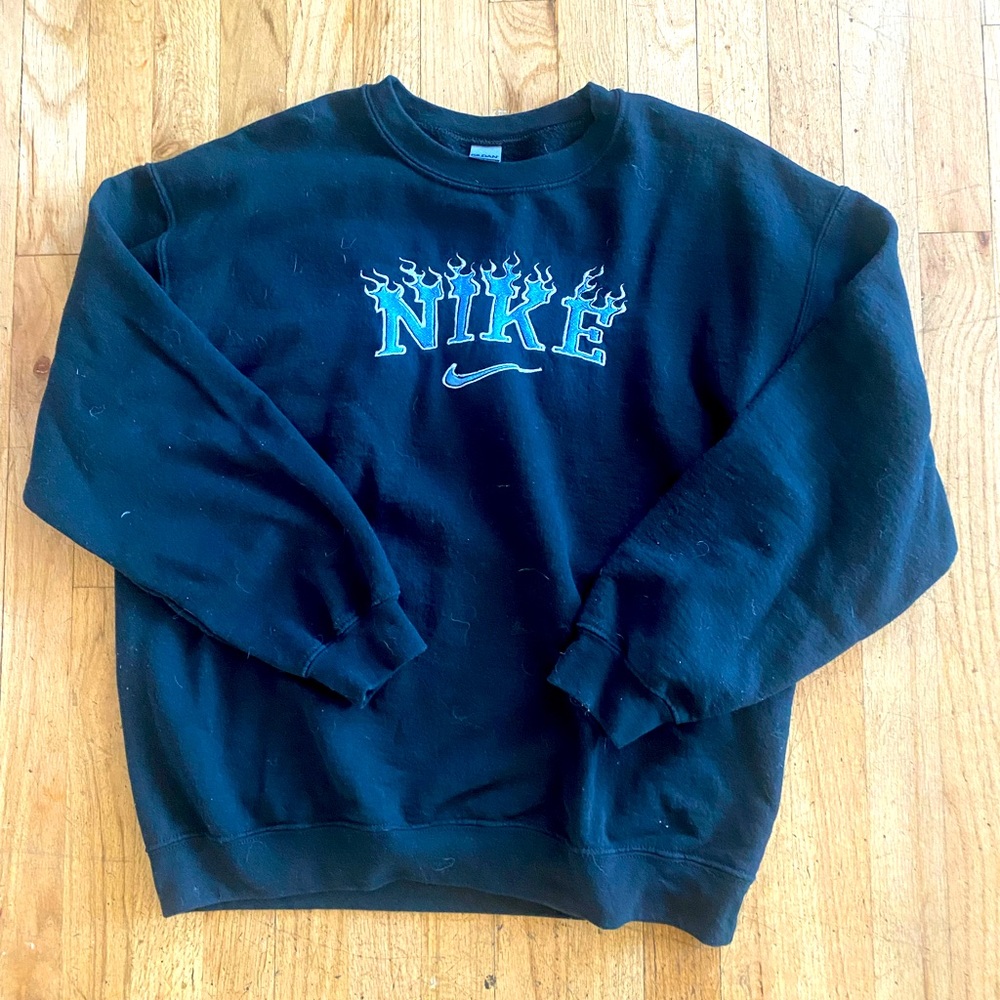 Flaming Nike Crewneck